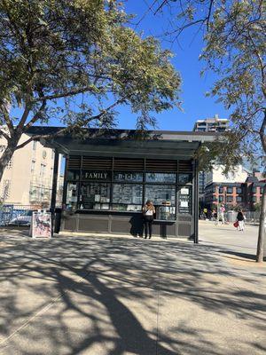 View of the Deli from nearby benches