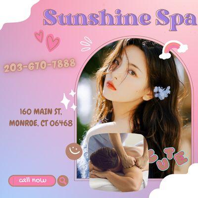 Sunshine Spa
 160 Main St, Monroe, CT 06468
 Call us at 203-670-7888