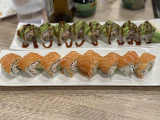 Caterpillar roll and Alaska roll