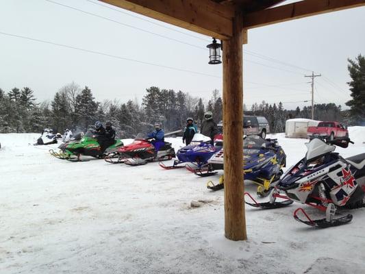 Rent a snowmobile and leave right from our backyard, guide service available.