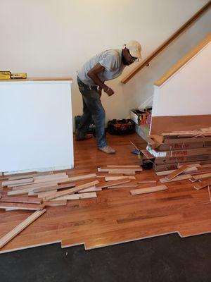 Installing new hardwood flooring