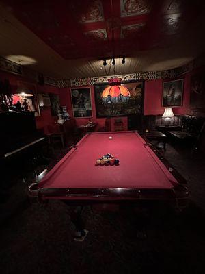 Pool table in the back room