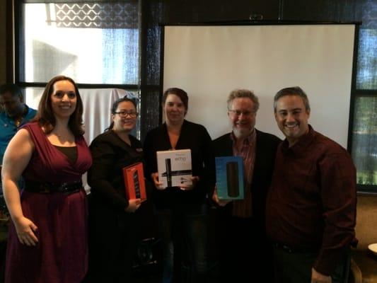 Our prize winners at a recent event. We love connecting with new prospects.