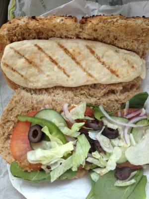 Nasty microwaved processed chicken sandwich.