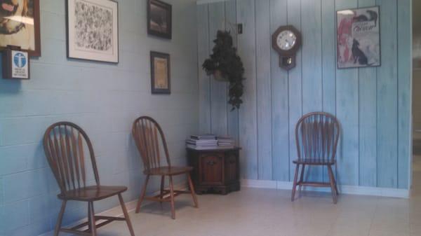 Waiting room. It has a small town, up north feel in here.