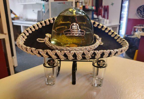 Some wonderful/unique sombrero shaped tequila.