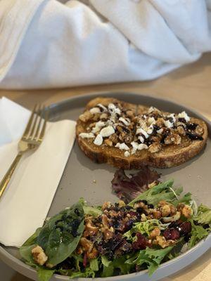 Goat toast and side salad