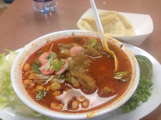 Pozole (pork+hominey) yummm