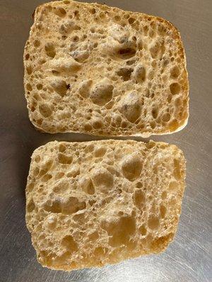 Ciabatta roll crumb