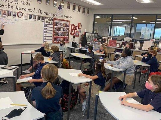 Middle School students learn about PCA's G.R.A.C.E. diversity focus during History.