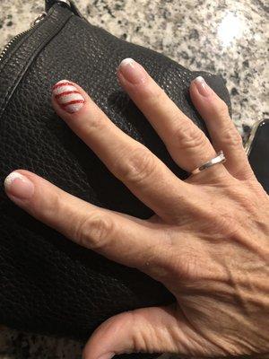 Candy cane stripe and sparkles!