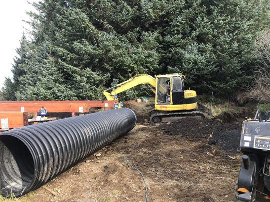 Core and Main HDPE hard to find drain pipe , about to be put down a 18' hole for a well.