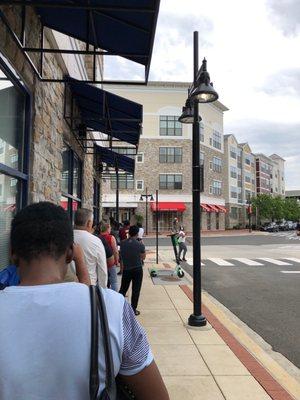 In line outside waiting to enter the (open) DMV