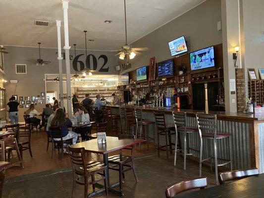 The main dining area with bar