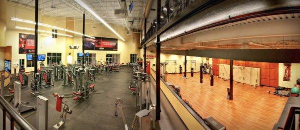 View from the stairs (we have an elevator, too!). That's just HALF the facility!