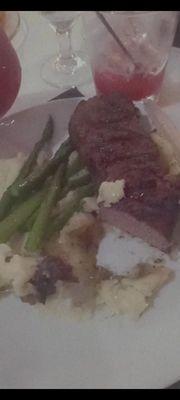 My Dinner Was A Med Well Steak W Asparagus & Perfectly Fresh Mashed Potatoes