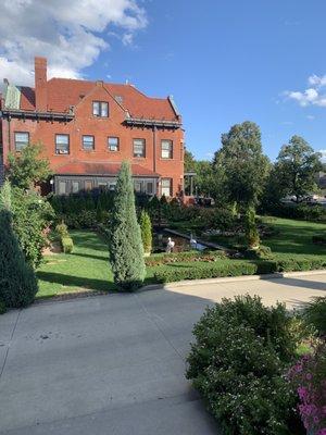 View from porch onto their garden