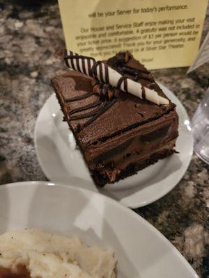 The "famous" chocolate cake. It was very chocolatey.