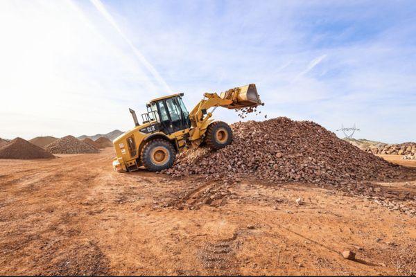 Large Machine moving decorative rock