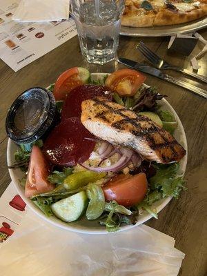 Salad with salmon