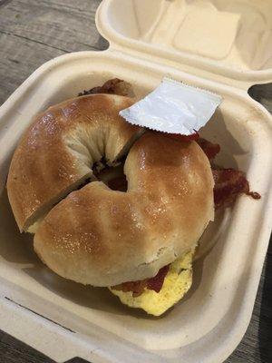 Bacon egg and cheese bagel