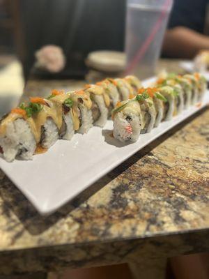 James Dean and Garlic Salmon Sushi Roll