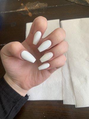 White Coffin nails