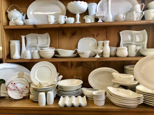 Striking display of dishware upon entering