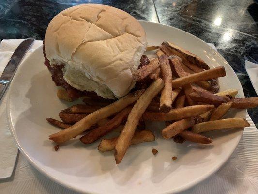 Chicken Parmigiana Sandwich with Fries