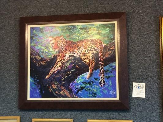 "Reclining Leopard" by Mark King. Limited edition giclee