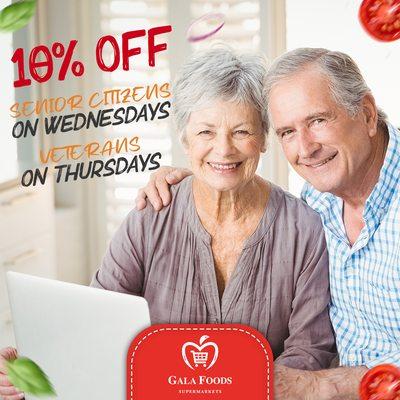 Remember we offer a special 10% in-store discount for senior citizens on Wednesdays and for veterans on Thursdays!