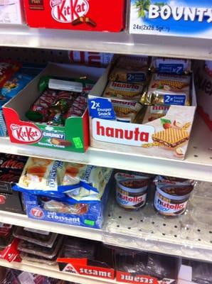 Chocolate treats like Hannuta a delicious hazelnut wafer that is difficult to be found in USA