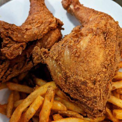 Fried chicken and french fries