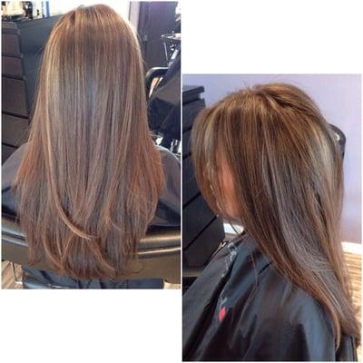 Highlights and long layered cut by Jen!