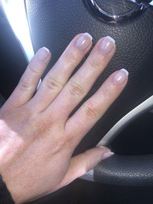 317 essie sugar daddy gel with white tip gel manicure