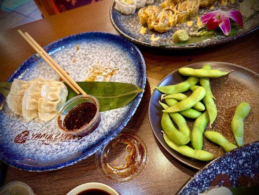 Gyoza and Edamame