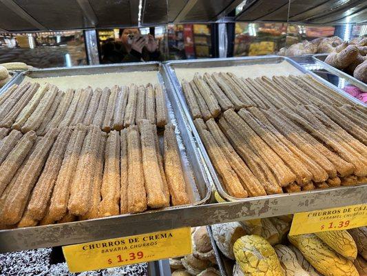 Churros with Bavarian cream and caramel