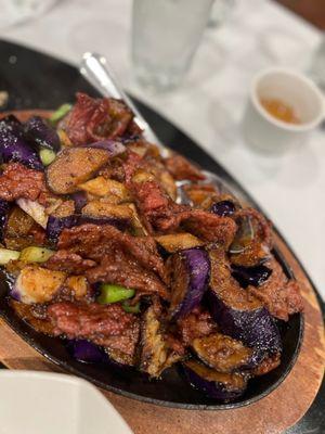 103. Sizzling Beef with Eggplant Special