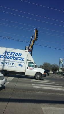 Thanks Action Mechanical for blocking the crosswalk.