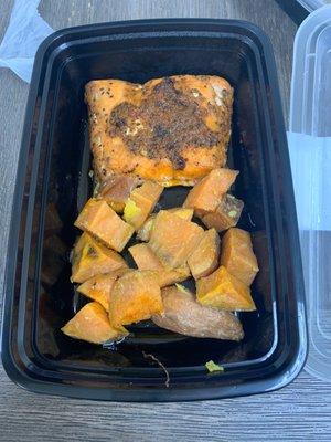 Salmon and sweet potatoes