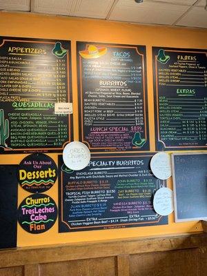 Menu board