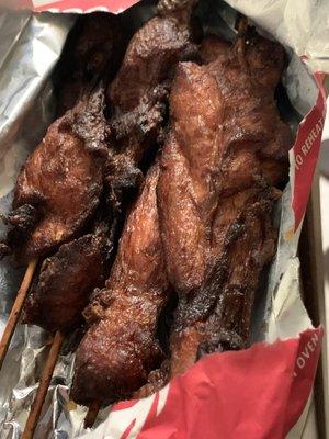 Bbq chicken on stick