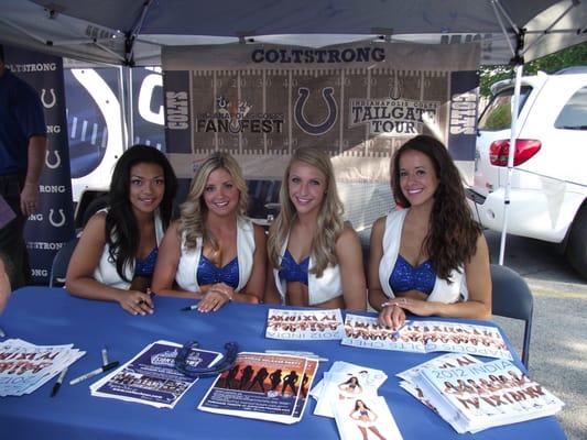 Colts Fan Fest at 2013 Three Rivers Festival - Colt Cheerleaders - Ciarra, Natalie, Brittany E. and Hannah