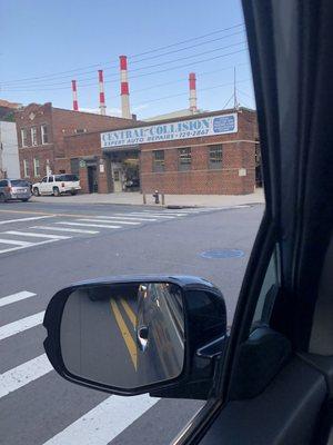 Auto body shop entrance