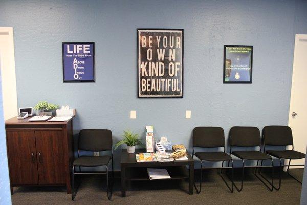 Our comfortable, spacious reception area