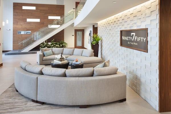 Lobby at Ninety7Fifty on The Park, located in Orland Park, IL