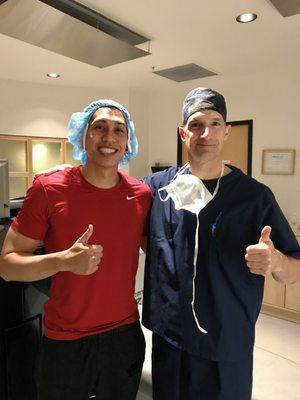 Dr. Hyver and me after my LASIK procedure.