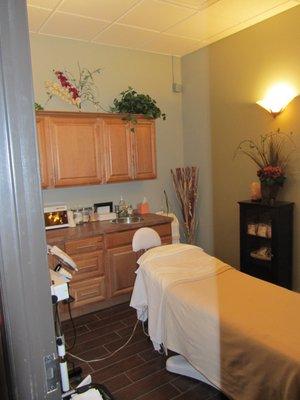 1 of our Advanced Skin Care Treatment rooms at DermaSmooth Boutique.