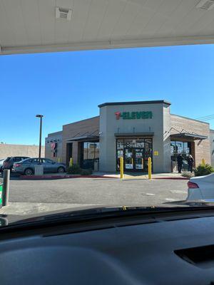 Store front from gas pumps