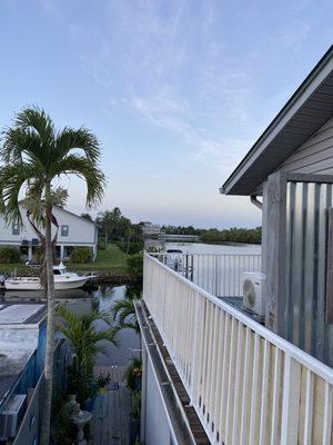 Looking down from the patio